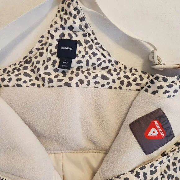 Baby Gap 3-Year-Old Snow Bib Overalls Leopard Print Fleece Winter Cute Comy Cozy - Picture 6 of 12